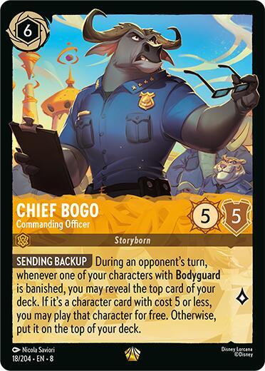 Chief Bogo- Commanding Officer - Reign of Jafar Disney Lorcana trading card