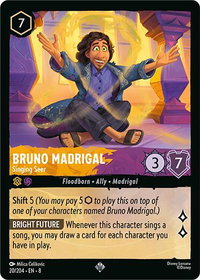 Bruno Madrigal - Singing Seer - Reign of Jafar (8) #20/204 - Super Rare Disney Lorcana Trading Card