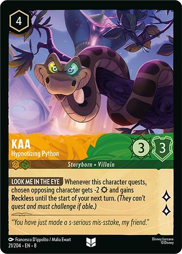 Kaa - Hypnotizing Python - Reign of Jafar Disney Lorcana trading card