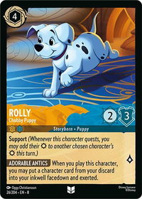 Rolly - Chubby Puppy - Reign of Jafar (8) #26/204 - Uncommon Disney Lorcana Trading Card