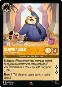 Clawhauser - Front Desk Officer - Reign of Jafar (8) #35/204 - Rare Disney Lorcana Trading Card