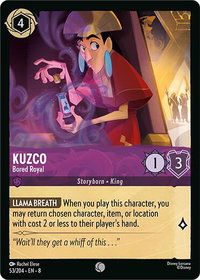 Kuzco - Bored Royal - Reign of Jafar (8) #53/204 - Common Disney Lorcana Trading Card