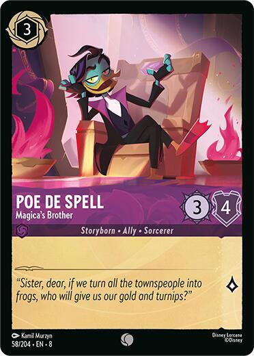 Poe De Spell - Magica's Brother - Reign of Jafar Disney Lorcana trading card
