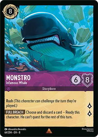 Monstro - Infamous Whale - Reign of Jafar (8) #64/204 - Rare Disney Lorcana Trading Card