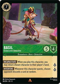 Basil - Undercover Detective - Reign of Jafar (8) #86/204 - Rare Disney Lorcana Trading Card