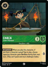 Chaca - Junior Chipmunk - Reign of Jafar (8) #88/204 - Common Disney Lorcana Trading Card