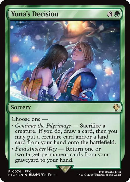 Yuna's Decision - Commander: FINAL FANTASY Magic: The Gathering trading card