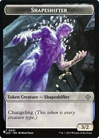 Shapeshifter // Cat Double-Sided Token - The List Reprints (LIST) #1 // 11 - Token Magic: The Gathering Trading Card