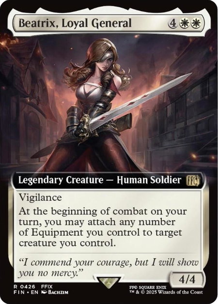Beatrix, Loyal General (Extended Art) - FINAL FANTASY Magic: The Gathering trading card