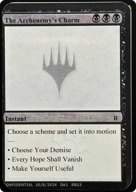 The Archenemy's Charm - Un-Known Event Playtest Cards Magic: The Gathering trading card