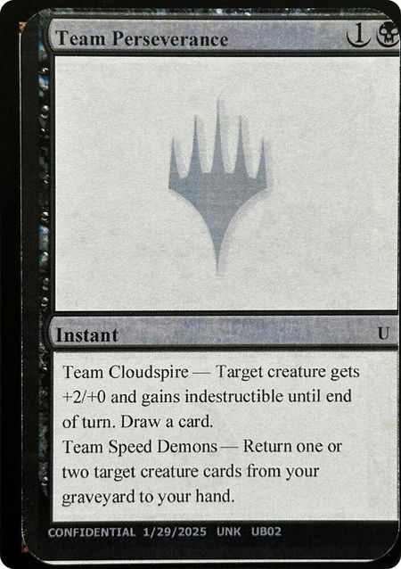 Team Perseverance - Un-Known Event Playtest Cards Magic: The Gathering trading card