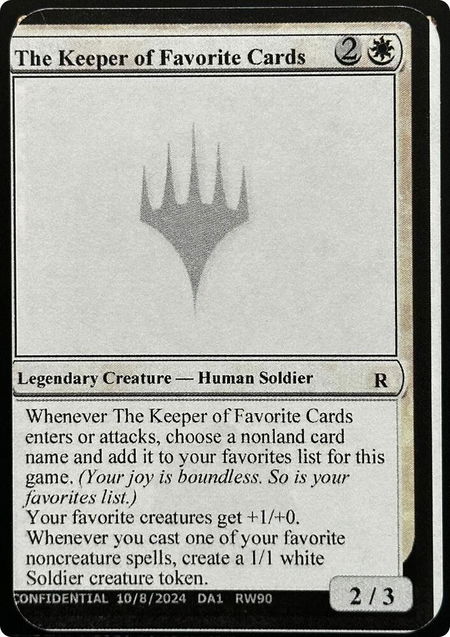 The Keeper of Favorite Cards - Un-Known Event Playtest Cards Magic: The Gathering trading card
