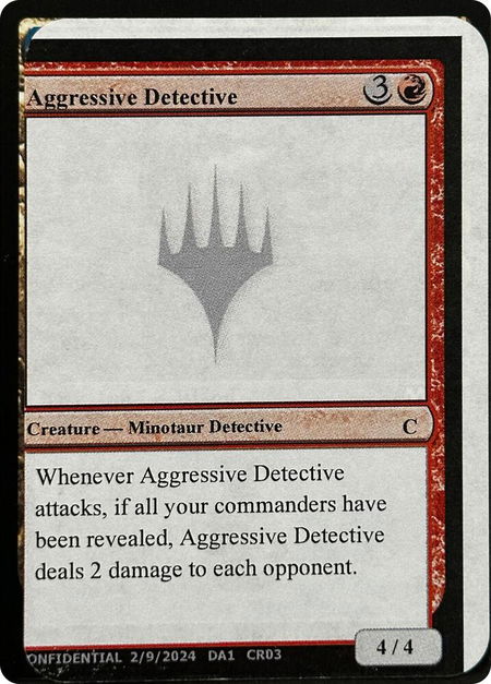 Aggressive Detective - Un-Known Event Playtest Cards Magic: The Gathering trading card