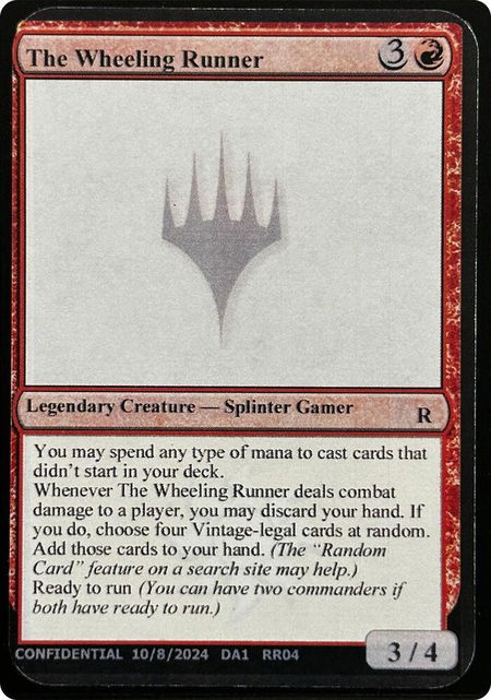 The Wheeling Runner - Un-Known Event Playtest Cards Magic: The Gathering trading card