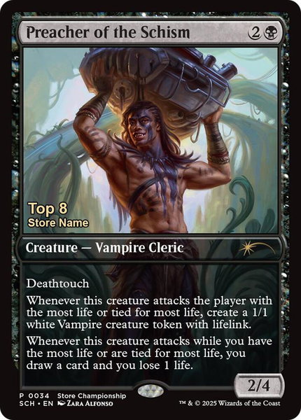 Preacher of the Schism (Top 8) - Game Day & Store Championship Promos Magic: The Gathering trading card
