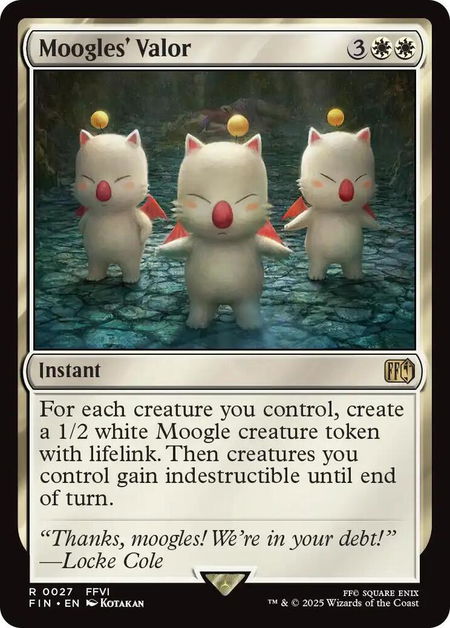 Moogles' Valor - FINAL FANTASY Magic: The Gathering trading card