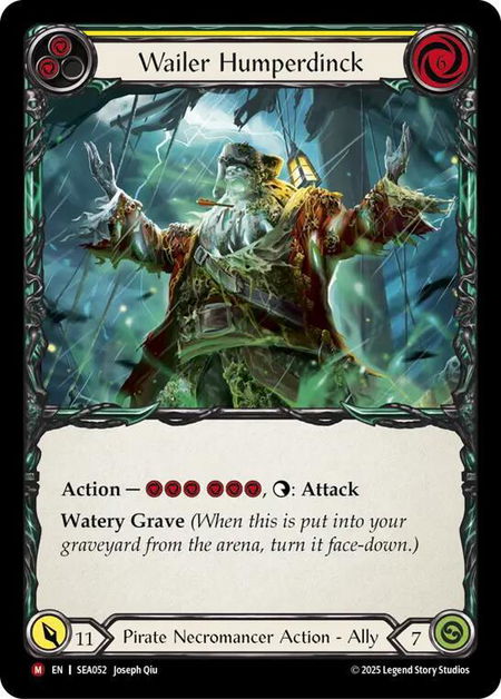 Wailer Humperdinck trading card from High Seas Wailer Humperdinck - High Seas Flesh and Blood trading card