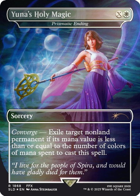 Yuna's Holy Magic - Prismatic Ending (Rainbow Foil) - Secret Lair Drop Series Magic: The Gathering trading card