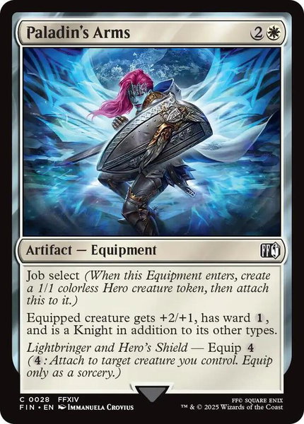 Paladin's Arms trading card from FINAL FANTASY Paladin's Arms - FINAL FANTASY Magic: The Gathering trading card