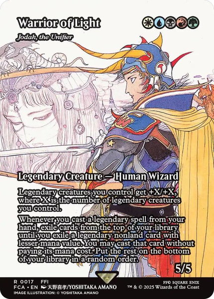 Warrior of Light - Jodah, the Unifier (Showcase) trading card from FINAL FANTASY: Through the Ages Warrior of Light - Jodah, the Unifier (Showcase) - FINAL FANTASY: Through the Ages Magic: The Gathering trading card