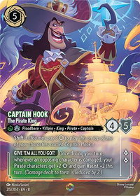 Captain Hook - The Pirate King (Enchanted) - Reign of Jafar (8) #215/204 - Enchanted Disney Lorcana Trading Card