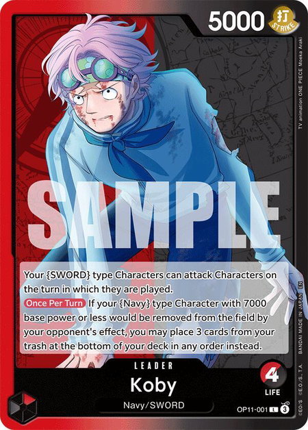Koby (001) trading card from A Fist of Divine Speed Koby (001) - A Fist of Divine Speed One Piece trading card
