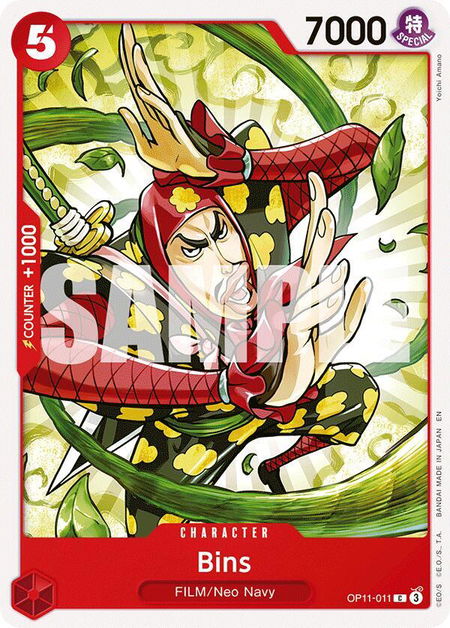 Bins - A Fist of Divine Speed One Piece trading card