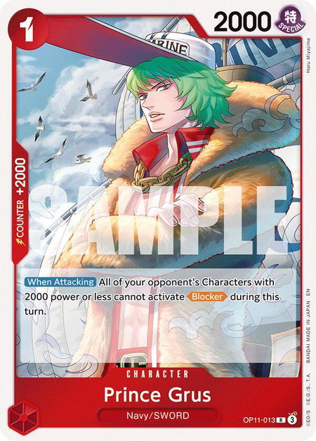 Prince Grus - A Fist of Divine Speed One Piece trading card