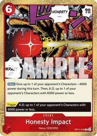 Honesty Impact - A Fist of Divine Speed (OP11) #OP11-018 - Rare One Piece Trading Card
