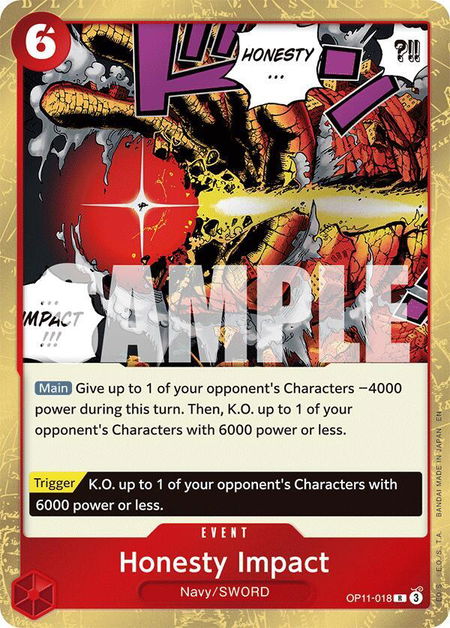 Honesty Impact - A Fist of Divine Speed One Piece trading card