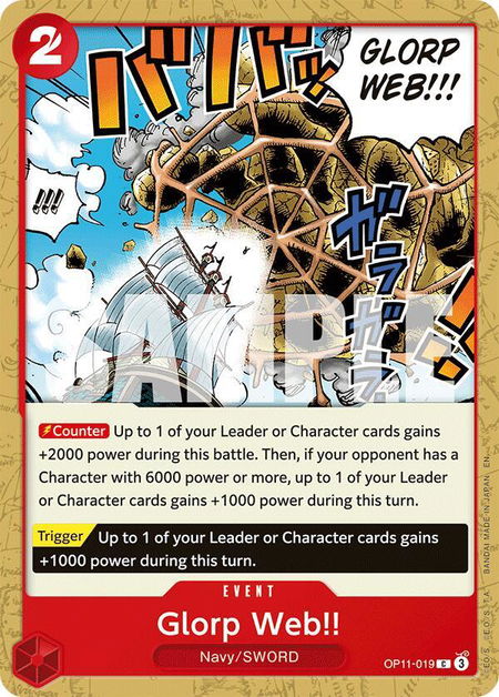 Glorp Web!! - A Fist of Divine Speed One Piece trading card