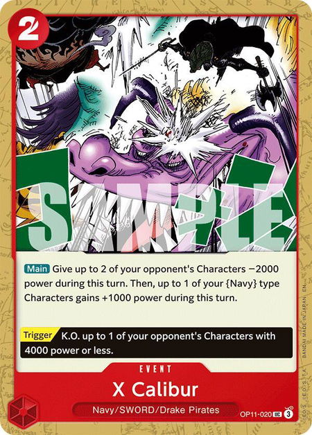 X Calibur - A Fist of Divine Speed One Piece trading card