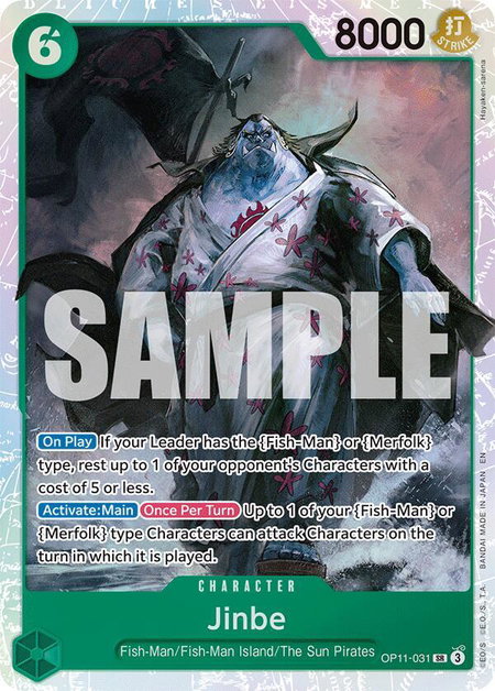 Jinbe (031) - A Fist of Divine Speed One Piece trading card