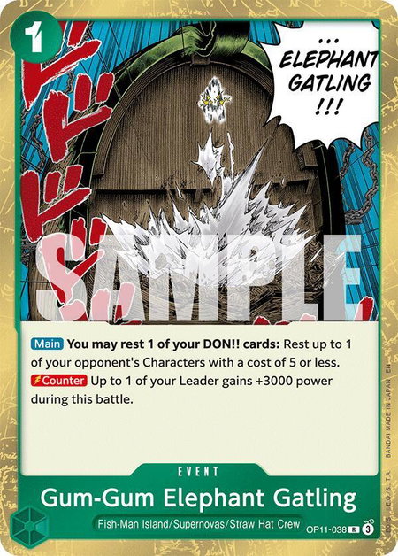 Gum-Gum Elephant Gatling - A Fist of Divine Speed One Piece trading card