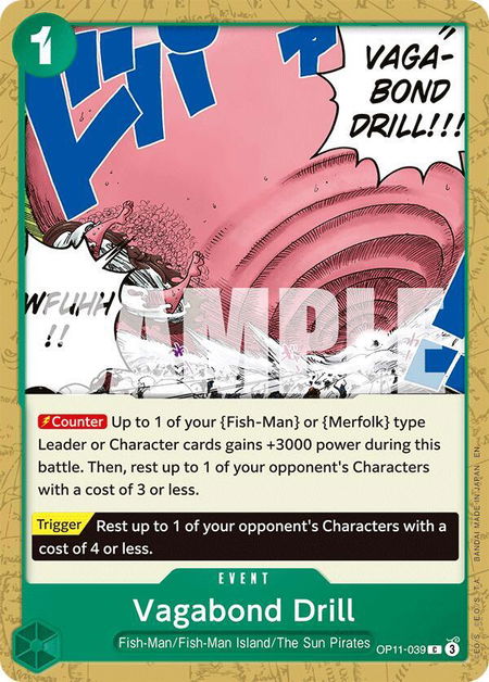 Vagabond Drill - A Fist of Divine Speed One Piece trading card