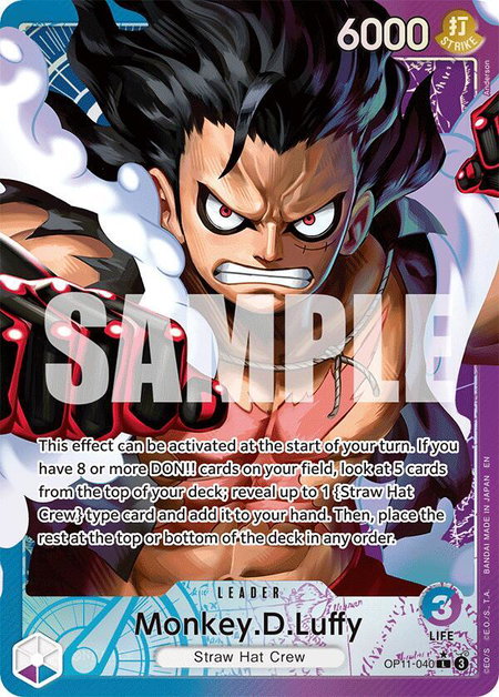 Monkey.D.Luffy (040) (Alternate Art) trading card from A Fist of Divine Speed Monkey.D.Luffy (040) (Alternate Art) - A Fist of Divine Speed One Piece trading card