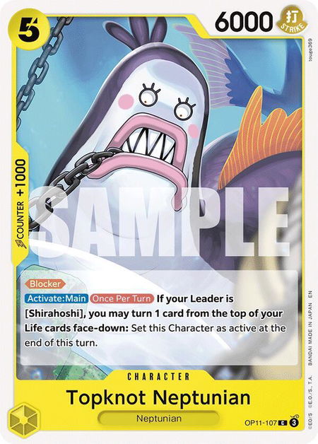 Topknot Neptunian - A Fist of Divine Speed One Piece trading card