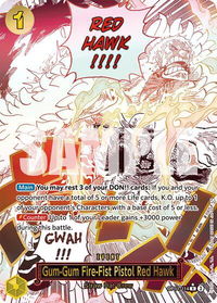 Gum-Gum Fire-Fist Pistol Red Hawk (Alternate Art) - A Fist of Divine Speed (OP11) #OP11-114 - Rare One Piece Trading Card