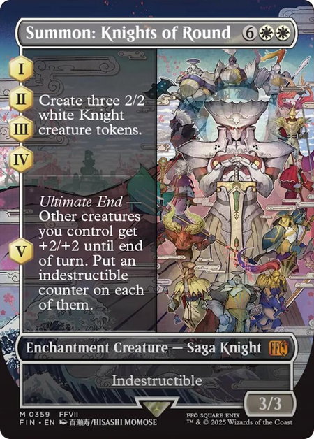 Summon: Knights of Round (Borderless) - FINAL FANTASY Magic: The Gathering trading card