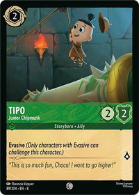 Tipo - Junior Chipmunk - Reign of Jafar (8) #89/204 - Common Disney Lorcana Trading Card