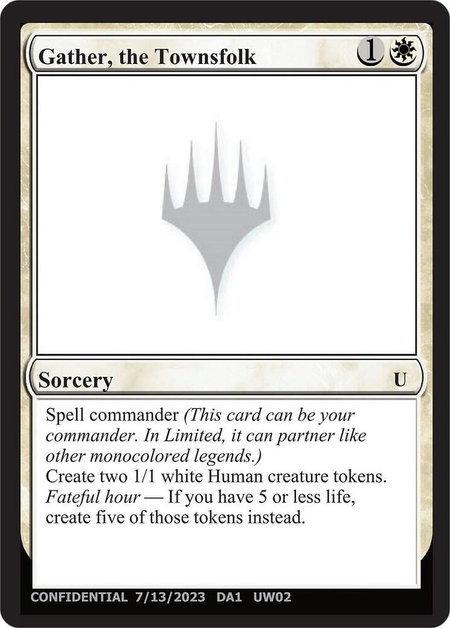 Gather, the Townsfolk - Un-Known Event Playtest Cards Magic: The Gathering trading card