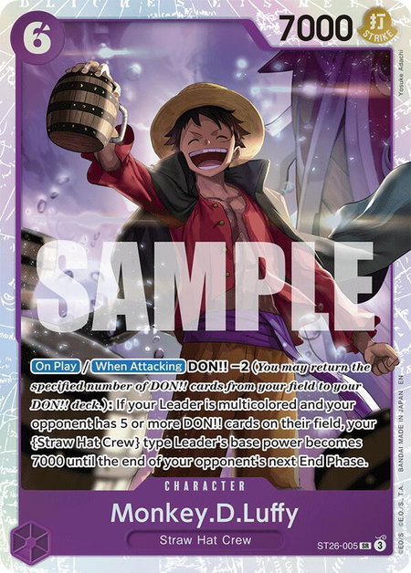 Monkey.D.Luffy (ST26-005) trading card from Starter Deck 26: PURPLE/BLACK Monkey.D.Luffy Monkey.D.Luffy (ST26-005) - Starter Deck 26: PURPLE/BLACK Monkey.D.Luffy One Piece trading card