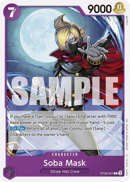Soba Mask trading card from Starter Deck 26: PURPLE/BLACK Monkey.D.Luffy Soba Mask - Starter Deck 26: PURPLE/BLACK Monkey.D.Luffy One Piece trading card