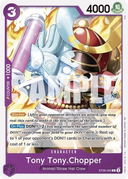 Tony Tony.Chopper trading card from Starter Deck 26: PURPLE/BLACK Monkey.D.Luffy Tony Tony.Chopper - Starter Deck 26: PURPLE/BLACK Monkey.D.Luffy One Piece trading card