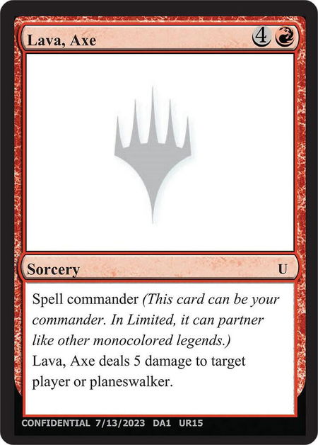 Lava, Axe - Un-Known Event Playtest Cards Magic: The Gathering trading card