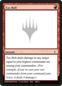 Tax Bolt - Un-Known Event Playtest Cards  #null - Uncommon Magic: The Gathering Trading Card