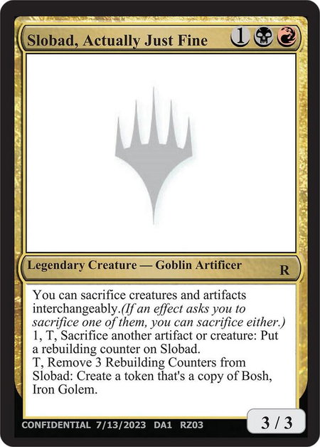 Slobad, Actually Just Fine - Un-Known Event Playtest Cards Magic: The Gathering trading card