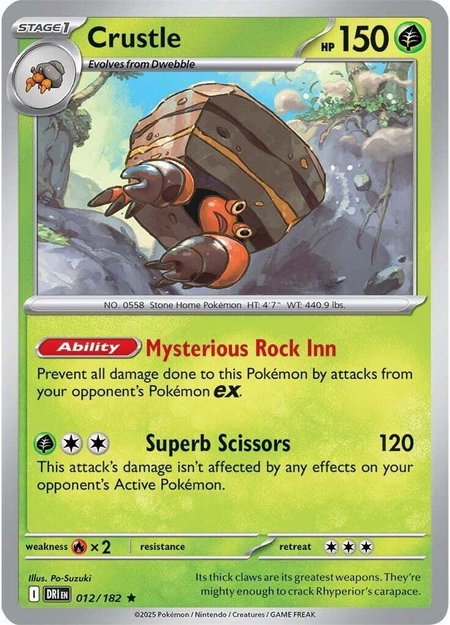 Crustle - 012/182 - SV10: Destined Rivals Pokémon trading card