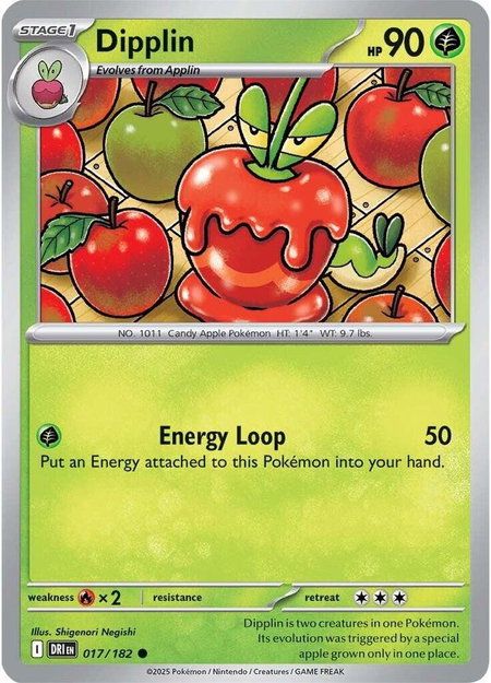 Dipplin trading card from SV10: Destined Rivals Dipplin - SV10: Destined Rivals Pokémon trading card