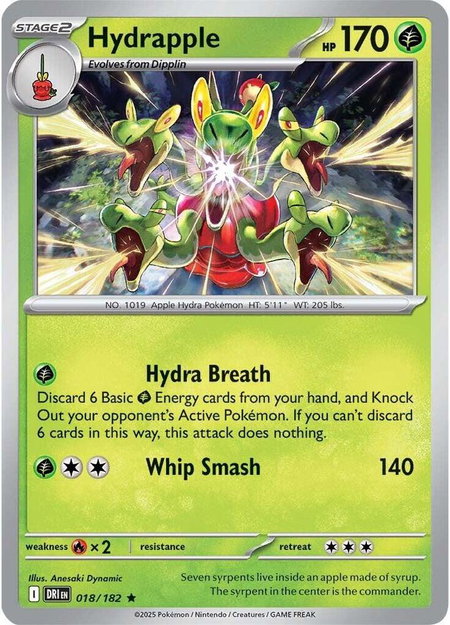 Hydrapple - 018/182 trading card from SV10: Destined Rivals Hydrapple - 018/182 - SV10: Destined Rivals Pokémon trading card